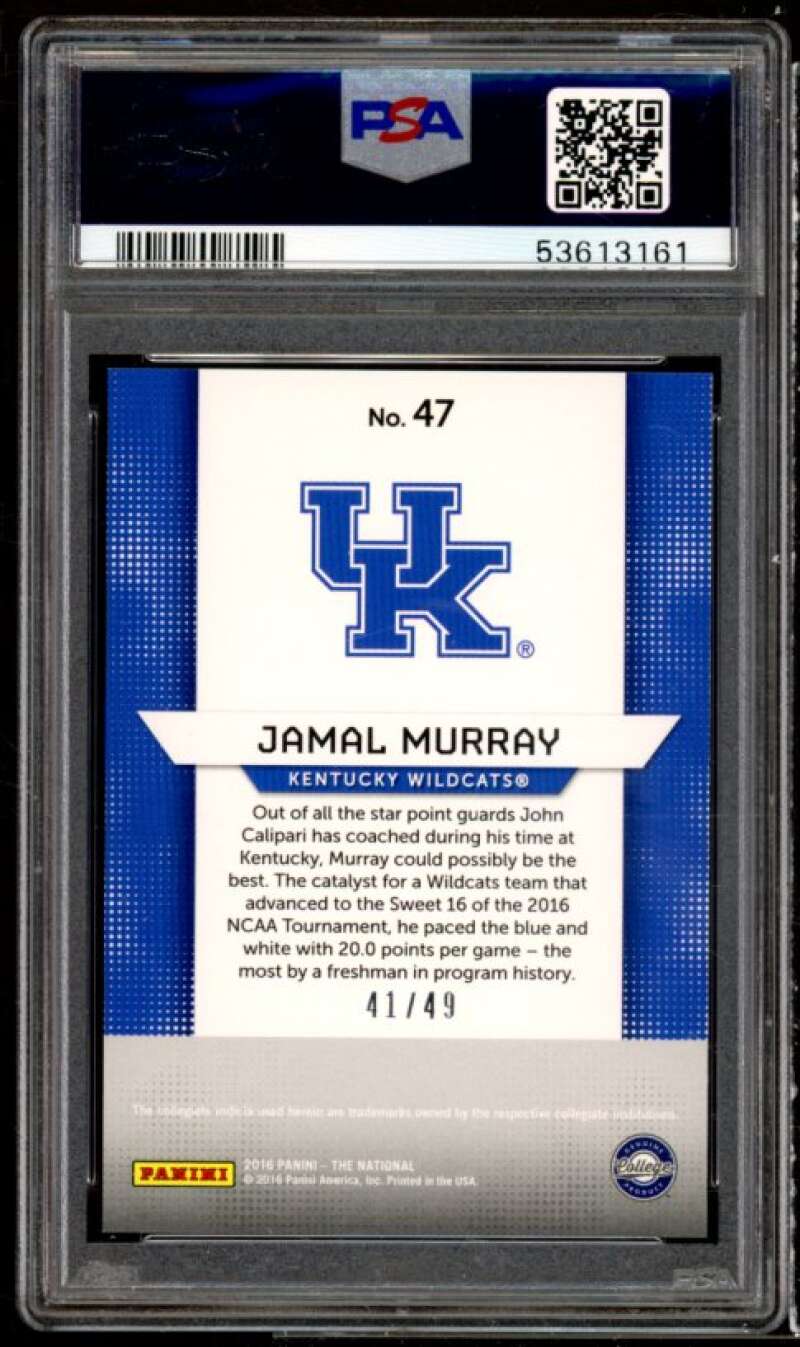 Jamal Murray Rookie 2016-17 Panini National Convention Diamond Awe #47 PSA 10 Image 2