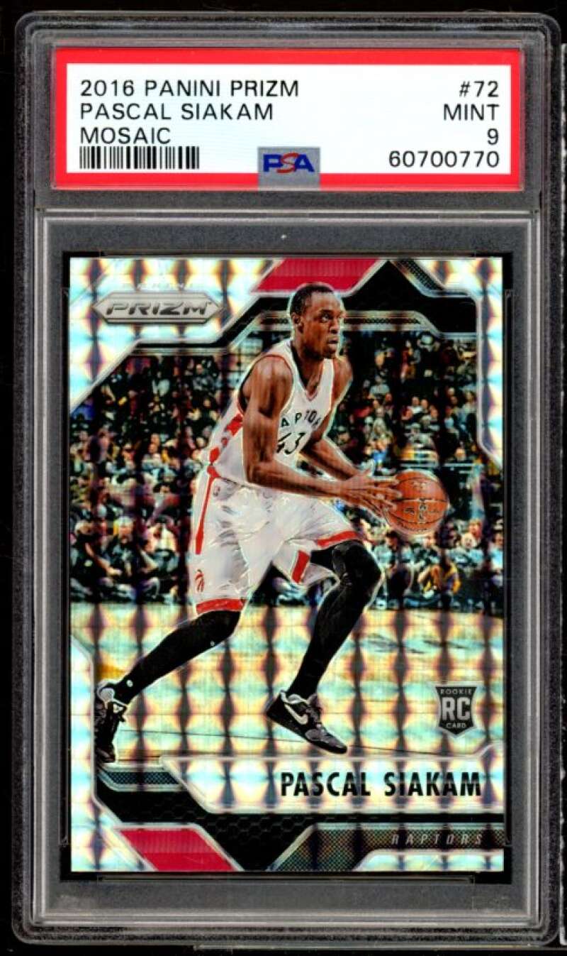 Pascal Siakam Rookie Card 2016-17 Panini Mosaic Prizm #72 PSA 9 Image 1