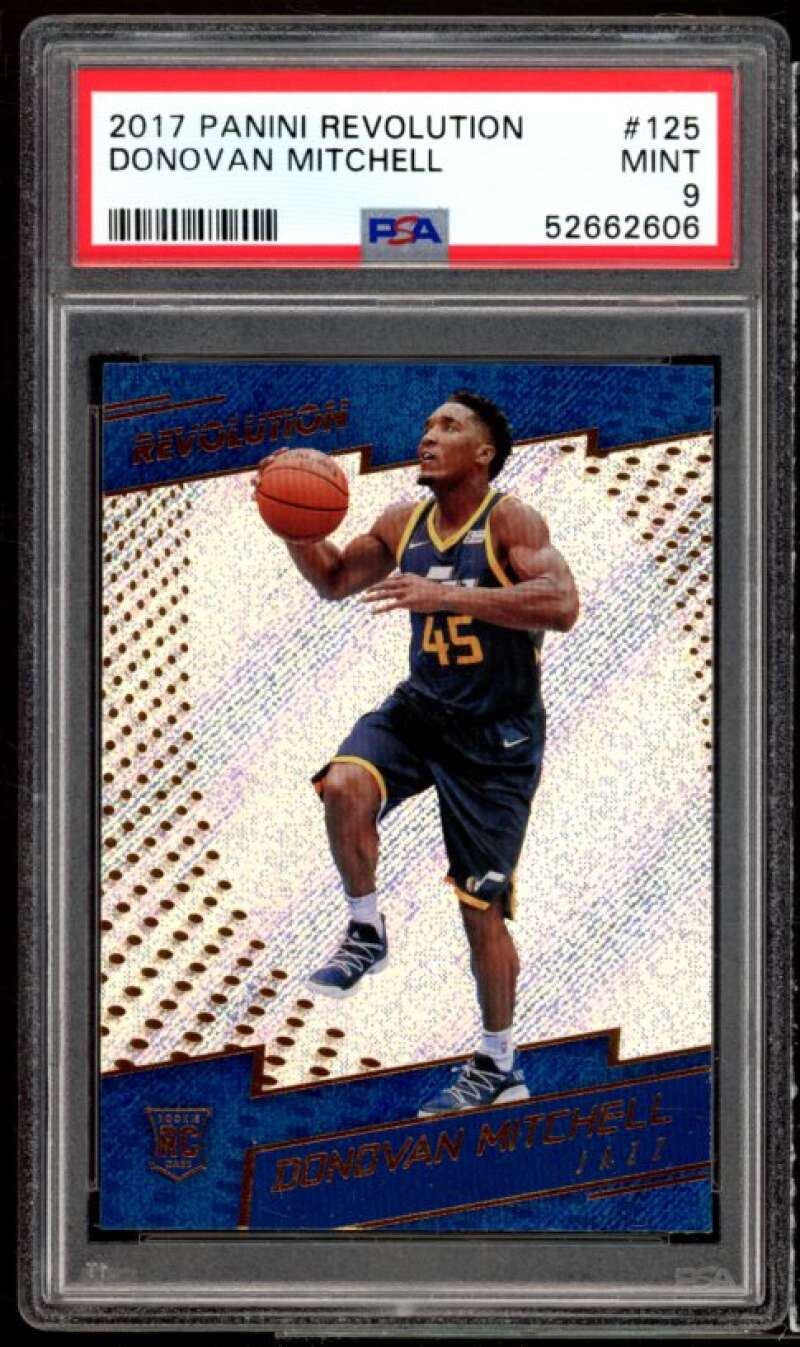 Donovan Mitchell Rookie Card 2017-18 Panini Revolution #125 PSA 9 Image 1