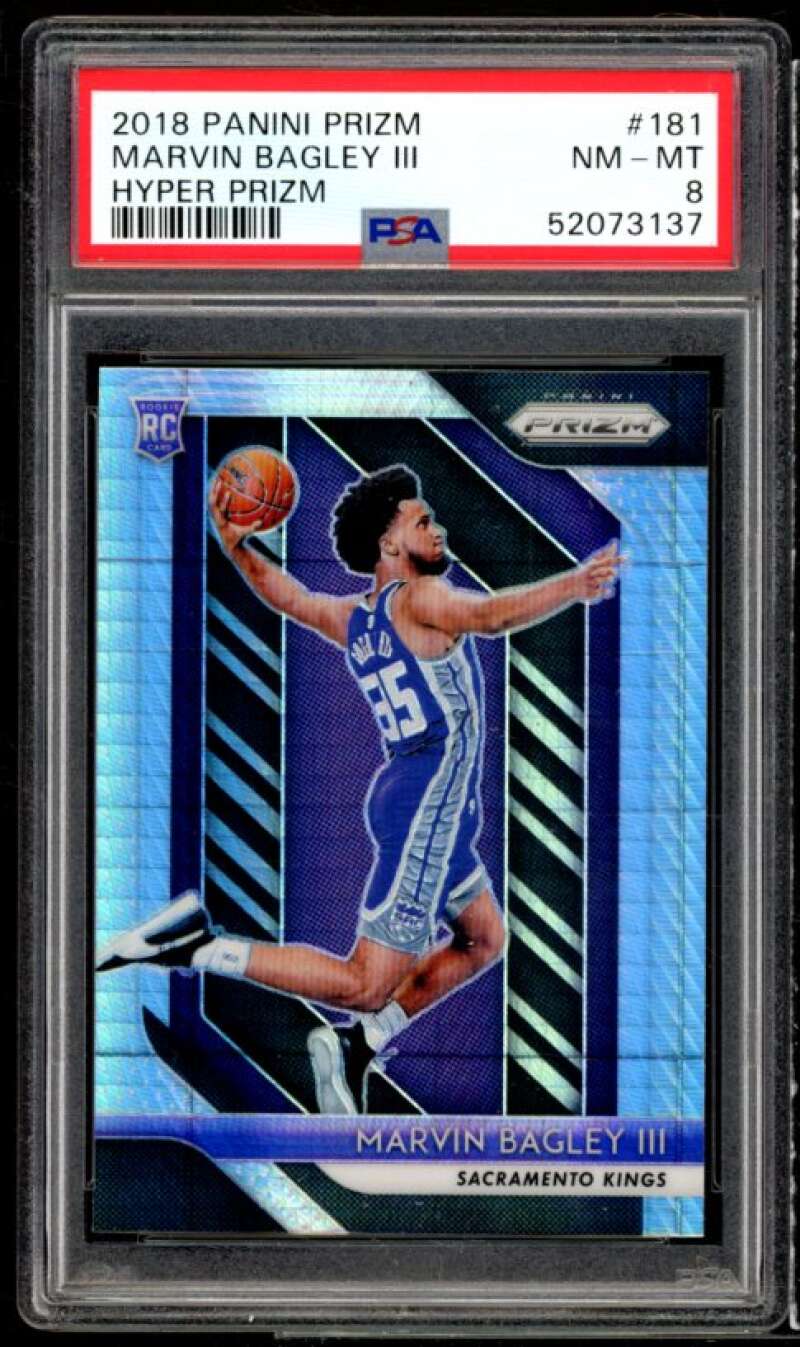 Marvin Bagley III Rookie Card 2018-19 Panini Prizm Hyper Prizm #181 PSA 8 Image 1