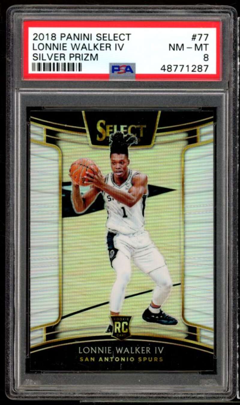 Lonnie Walker IV Rookie Card 2018-19 Panini Select Silver Prizms #77 PSA 9 Image 1