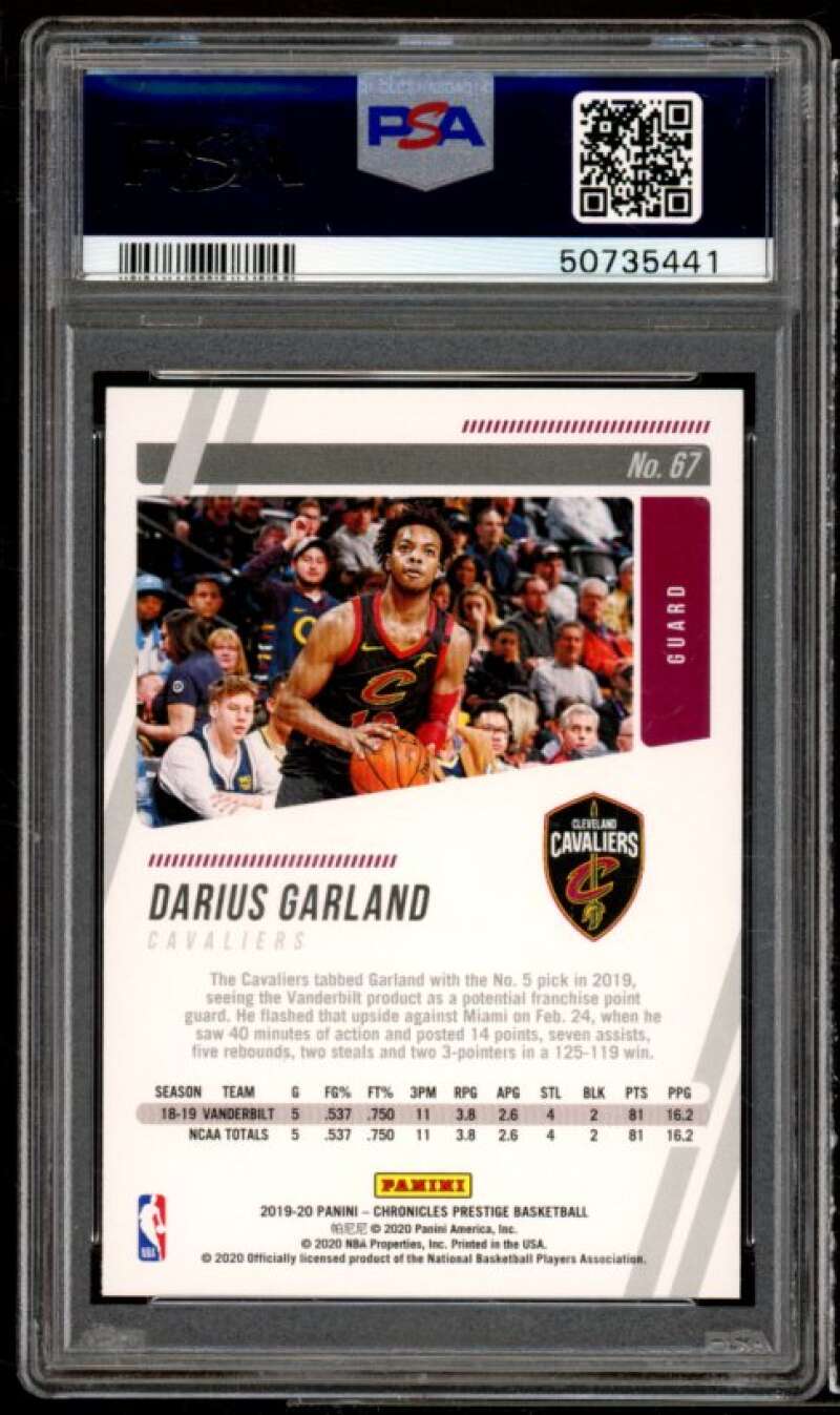 Darius Garland Rookie Card 2019-20 Panini Chronicles #67 PSA 10 Image 2