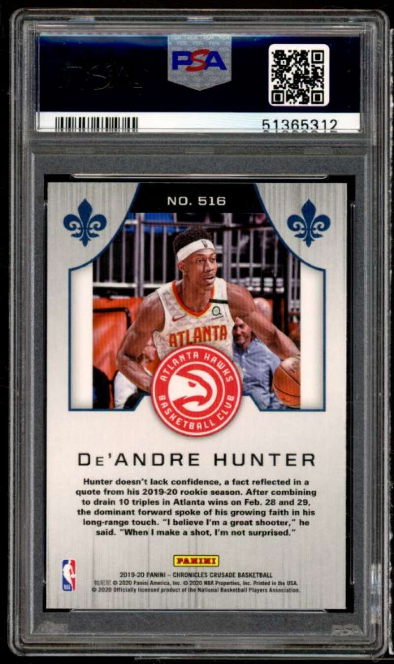 De'Andre Hunter Rookie Card 2019-20 Panini Chronicles #516 PSA 10 Image 2