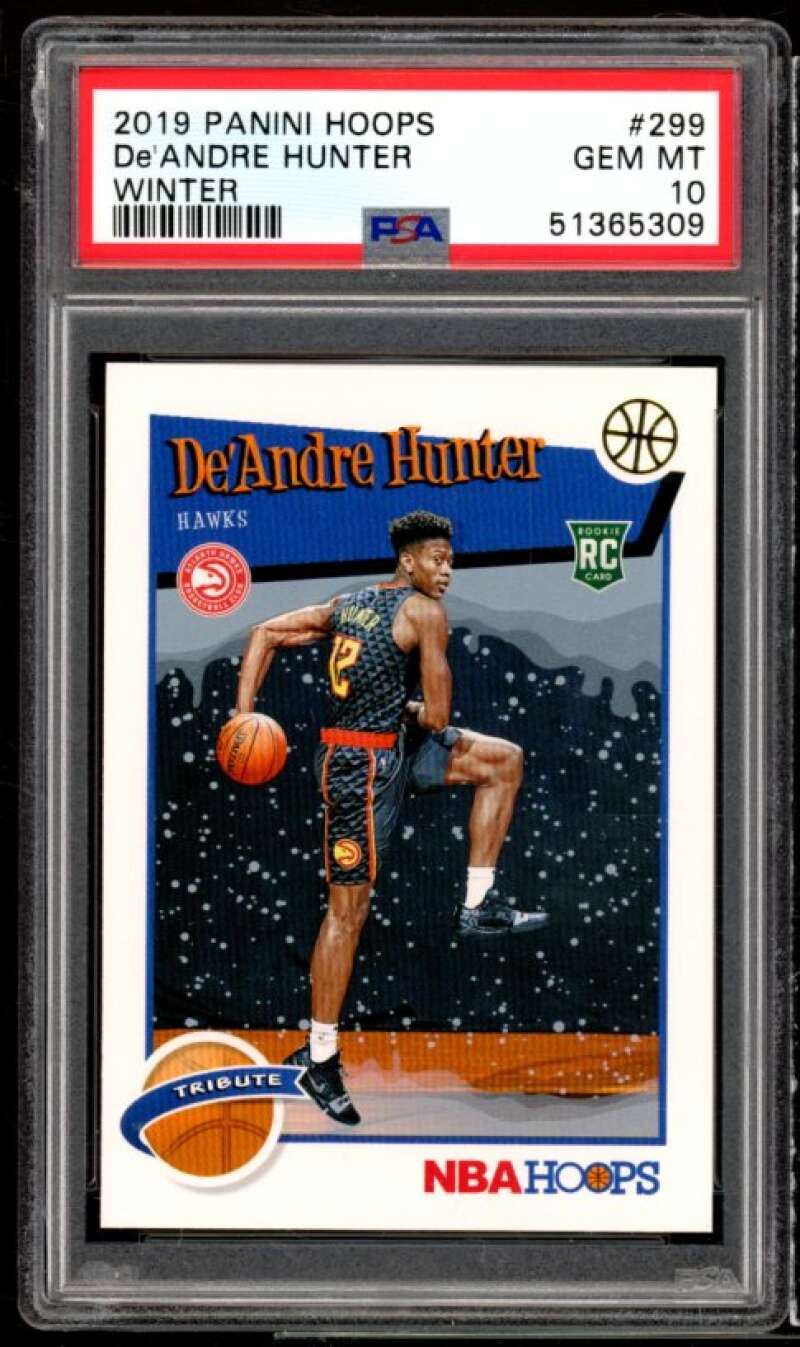 De'Andre Hunter Rookie Card 2019-20 Panini Hoops Winter #299 PSA 10 Image 1