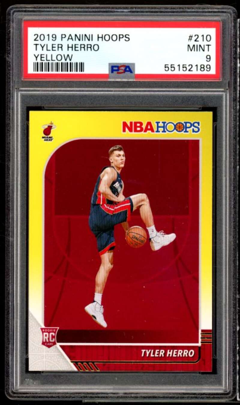 Tyler Hero Rookie Card 2019-20 Panini Hoops Yellow #210 PSA 9 Image 1