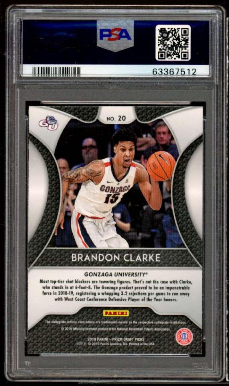 Brandon Clarke Rookie Card 2019-20 Panini Prizm Draft Picks #20 PSA 10 Image 2