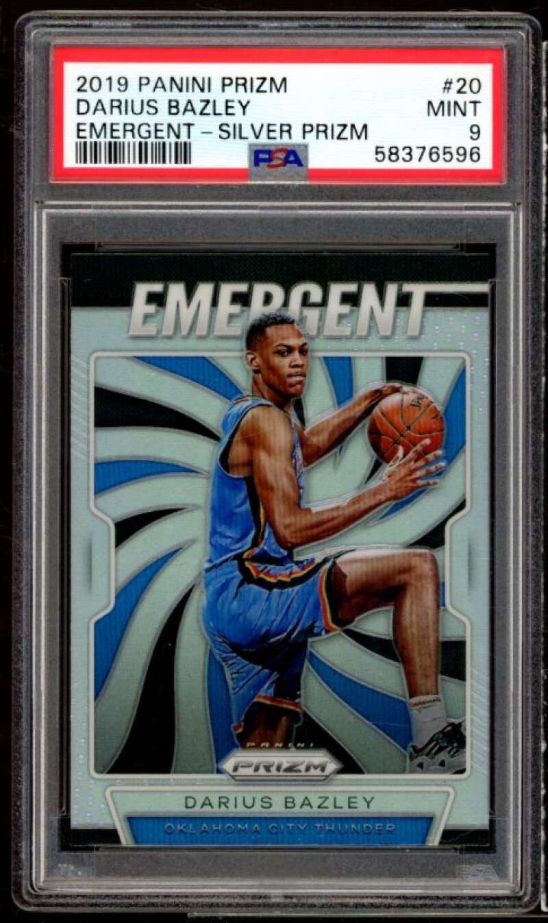 Darius Bazley Rookie Card 2019-20 Panini Prizm Emergent Silver Prizm #20 PSA 9 Image 1