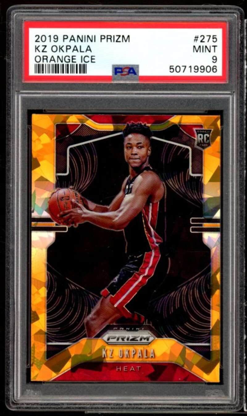 KZ Okpala Rookie Card 2019-20 Panini Prizm Orange Ice #275 PSA 9 Image 1