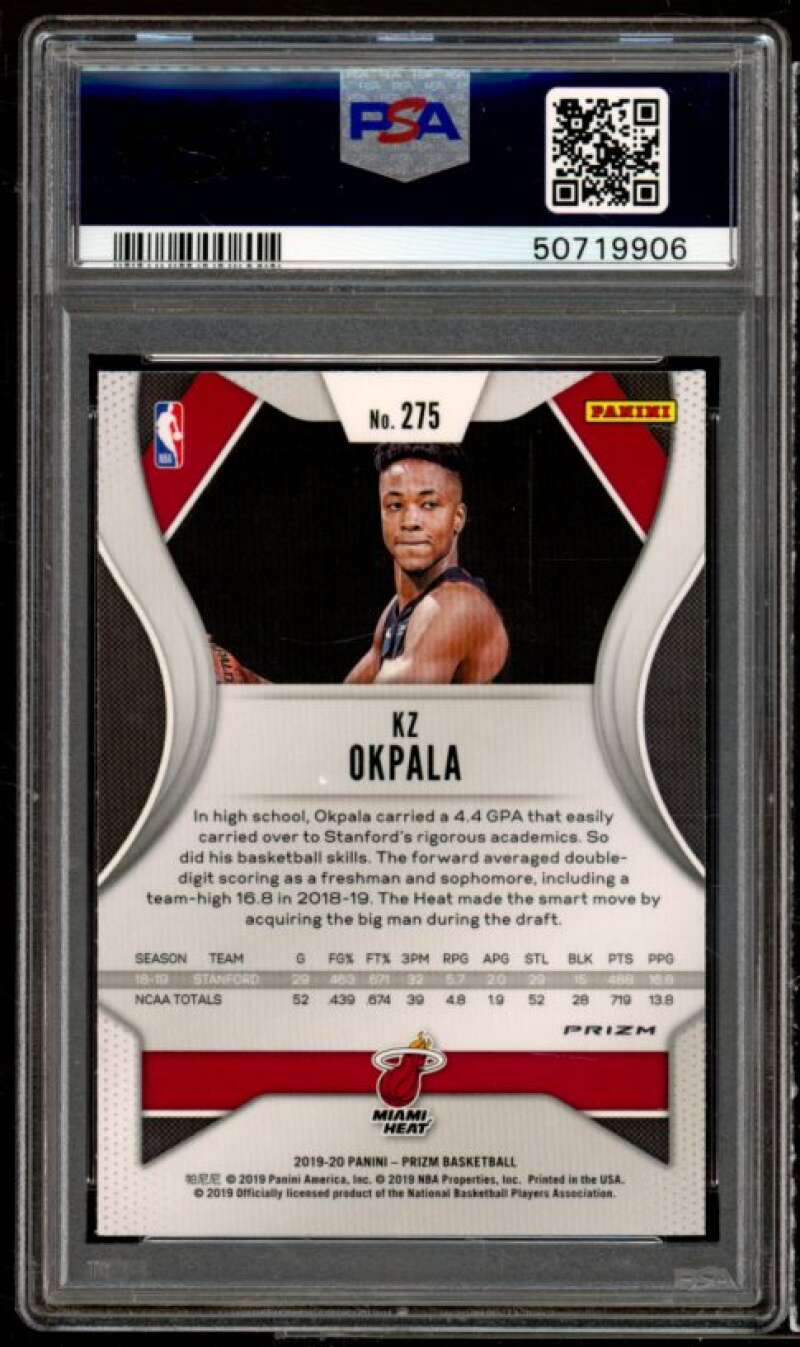 KZ Okpala Rookie Card 2019-20 Panini Prizm Orange Ice #275 PSA 9 Image 2