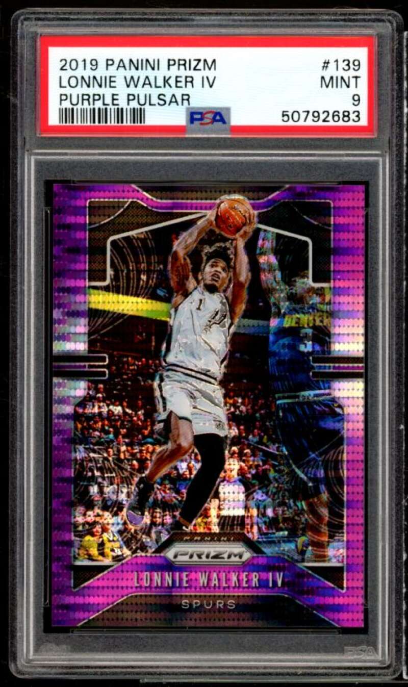 Lonnie Walker IV Rookie 2019-20 Panini Prizm Purple Pulsar #139 (pop 1) PSA 9 Image 1