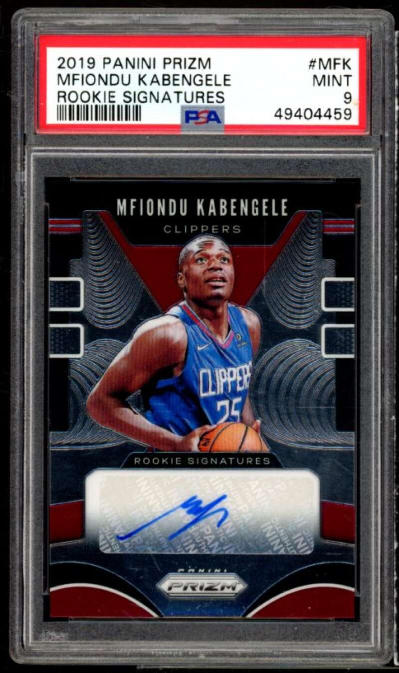 Mfiondu Kabengele Rookie Card 2019-20 Panini Prizm Rookie Signatures #mfk PSA 9 Image 1