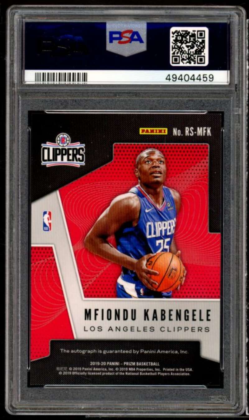 Mfiondu Kabengele Rookie Card 2019-20 Panini Prizm Rookie Signatures #mfk PSA 9 Image 2