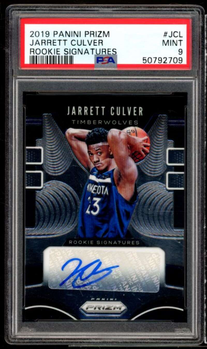 Jarrett Culver Rookie Card 2019-20 Panini Prizm Rookie Signatures #JCL PSA 9 Image 1