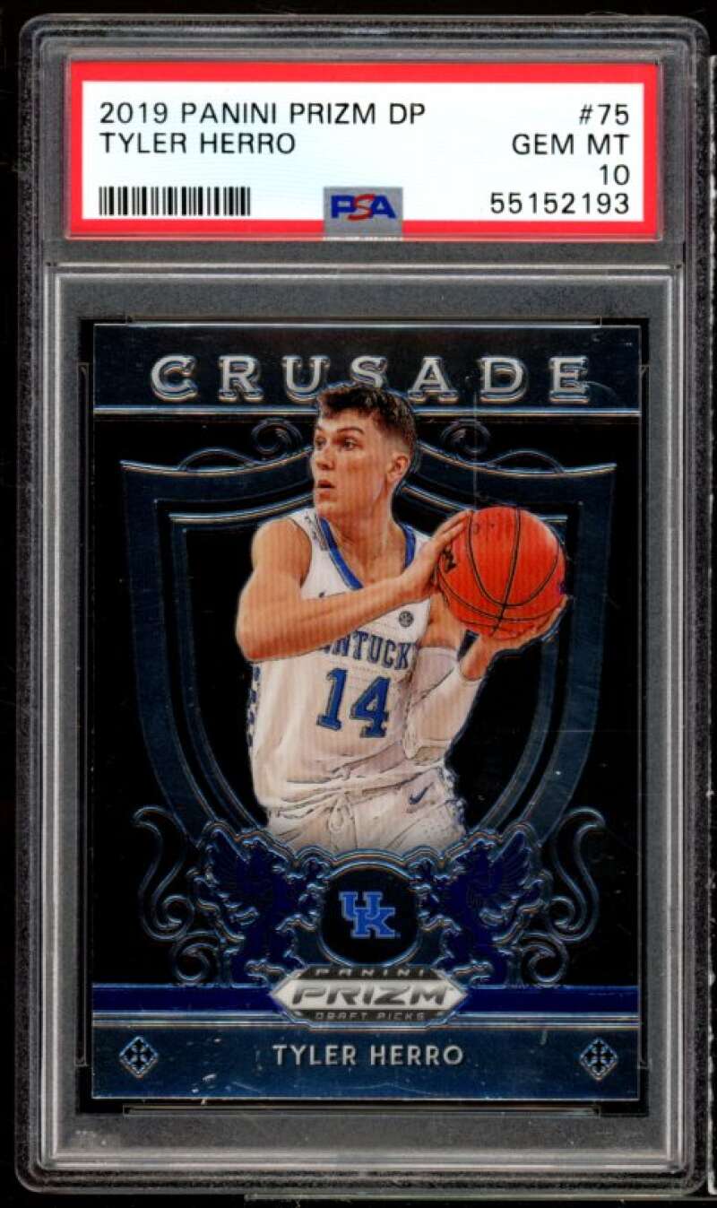 Tyler Herro Rookie Card 2019-20 Panini Prizm Draft Picks #75 PSA 10 Image 1