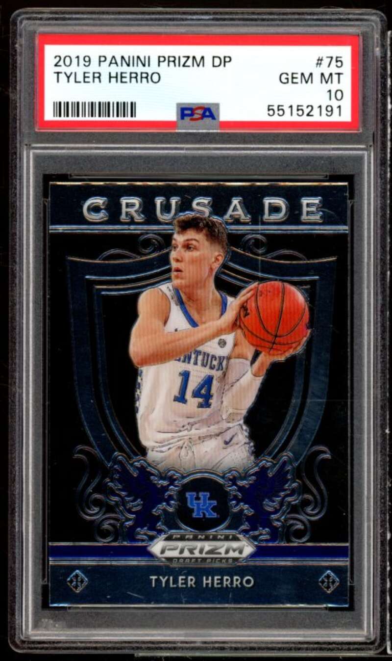 Tyler Herro Rookie Card 2019-20 Panini Prizm Draft Picks #75 PSA 10 Image 1