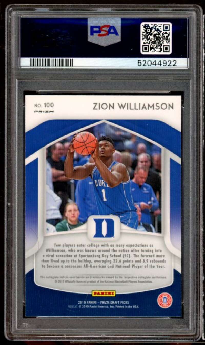 Zion Williamson Rookie Card 2019-20 Panini Prizm DP Red Prizm #100 PSA 9 Image 2