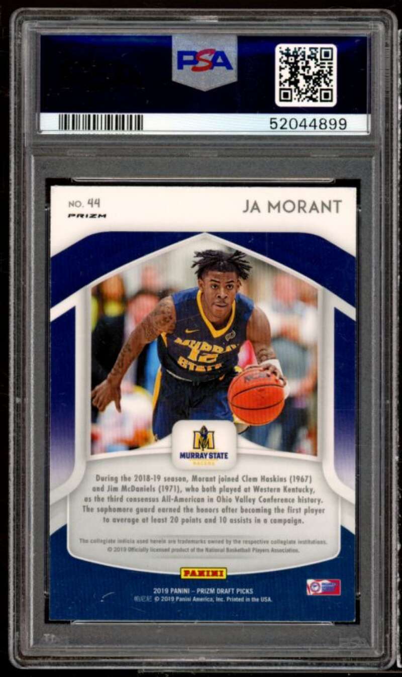 Ja Morant Rookie Card 2019-20 Panini Prizm DP Silver Prizm #44 PSA 9 Image 2