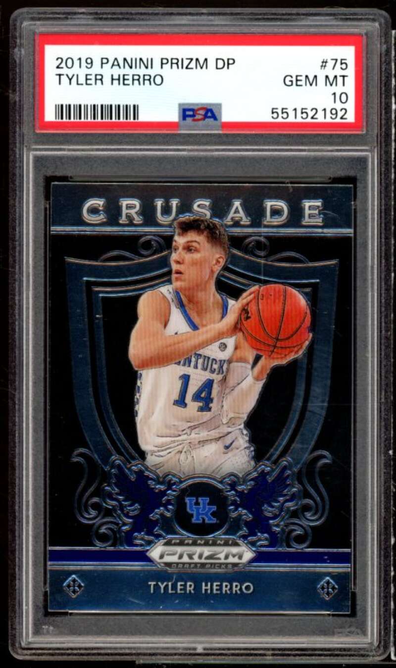 Tyler Herro Rookie Card 2019-20 Panini Prizm Draft Picks #75 PSA 10 Image 1