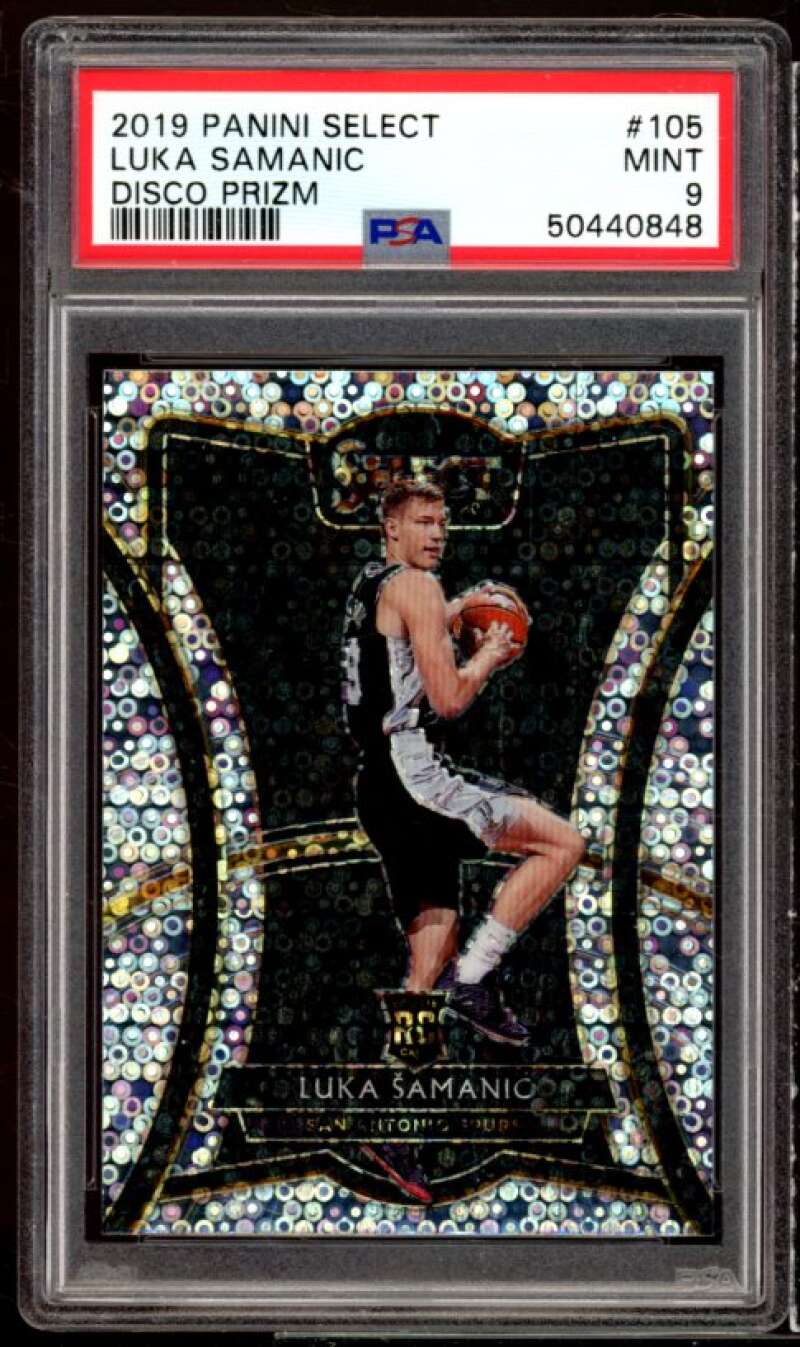 Luka Samanic Rookie Card 2019-20 Panini Select Disco Prizm #105 PSA 9 Image 1