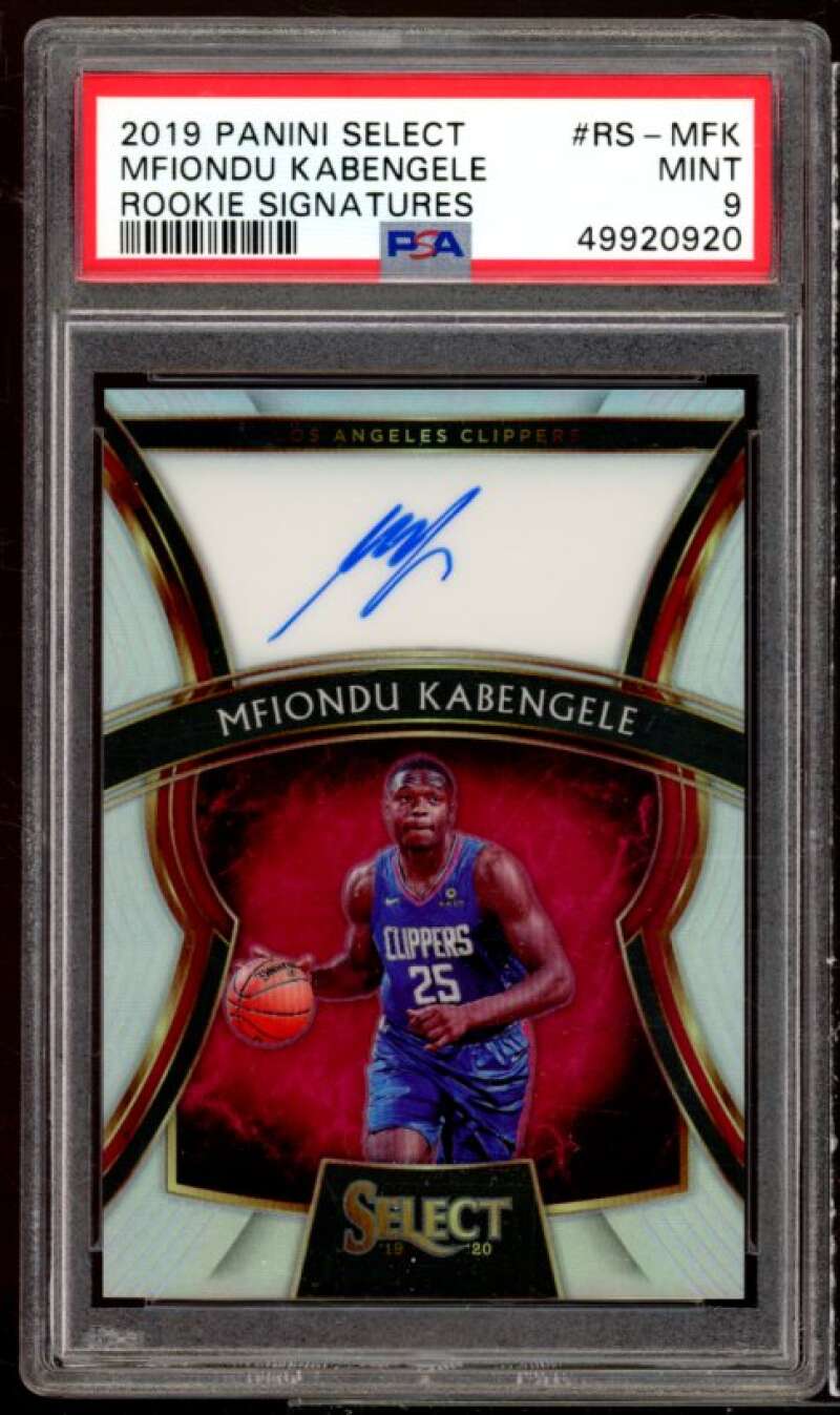 Mfiondu Kabengele Rookie 2019-20 Panini Select Rookie Signatures #RS-MFK PSA 9 Image 1