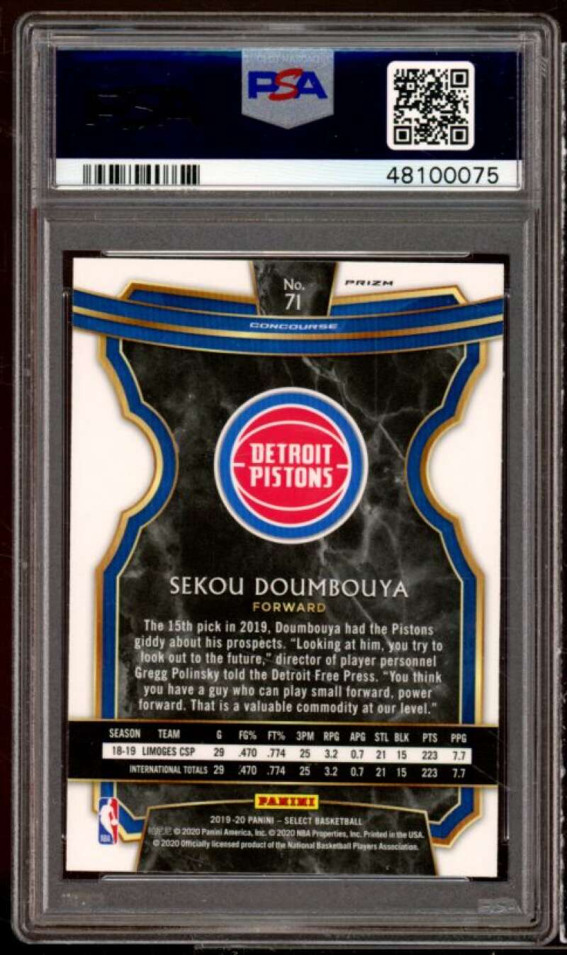 Sekou Doumbouya Rookie Card 2019 Panini Select Scope Prizm #71 PSA 9 Image 2