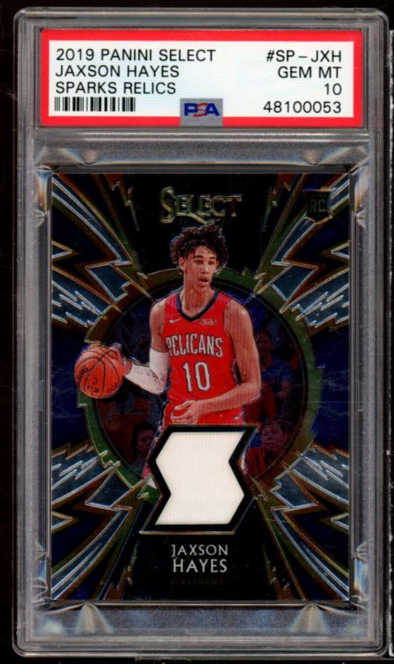 Jaxson Hayes Rookie Card 2019-20 Panini Select Sparks Relics #SP-JXH PSA 10 Image 1