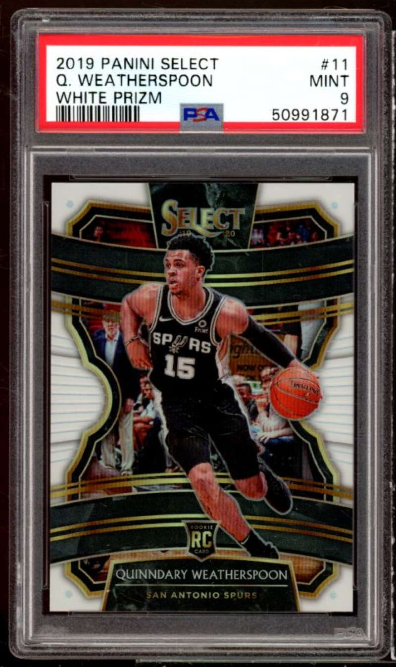 Quinndary Weatherspoon Rookie Card 2019-20 Panini Select White Prizm #11 PSA 9 Image 1