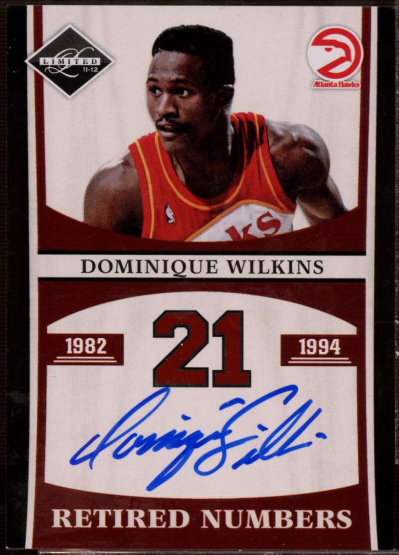 Dominique Wilkins Card 2011-12 Limited Retired Numbers Signatures #10  Image 1