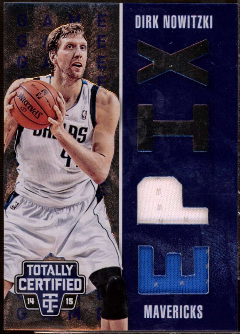 Dirk Nowitzki Card 2014-15 Totally Certified EPIX Game Memorabilia Blue #12  Image 1