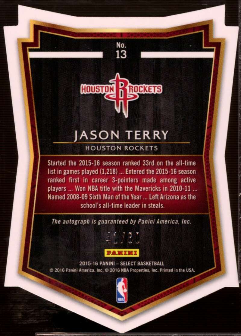 Jason Terry Card 2015-16 Select Die Cut Autographs #13  Image 2