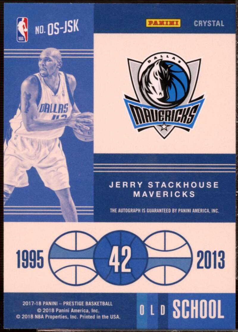 Jerry Stackhouse Card 2017-18 Prestige Old School Signatures Crystal #6  Image 2