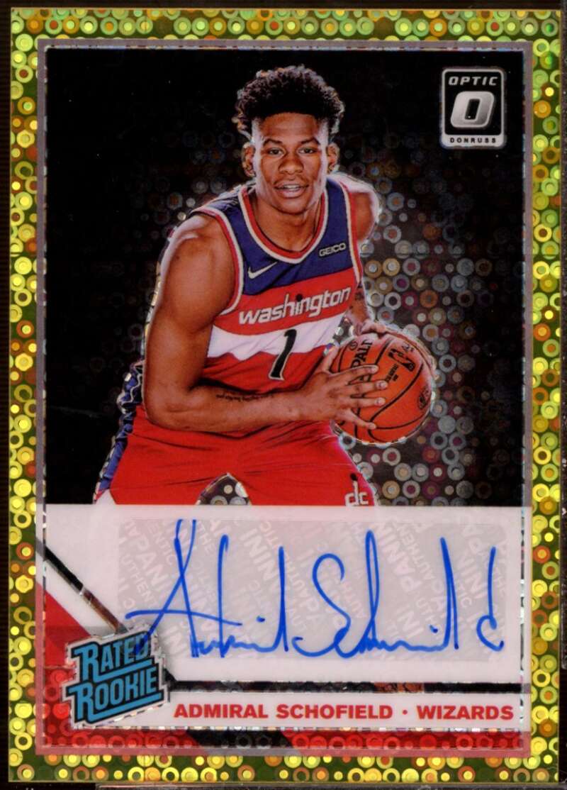 Admiral Schofield Card 2019-20 Donruss Optic Rated Rookies Signatures Gold #187  Image 1