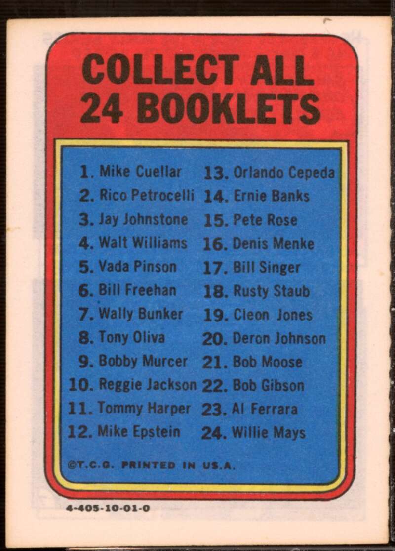 Al Ferrara Card 1970 Topps Booklets #23  Image 2