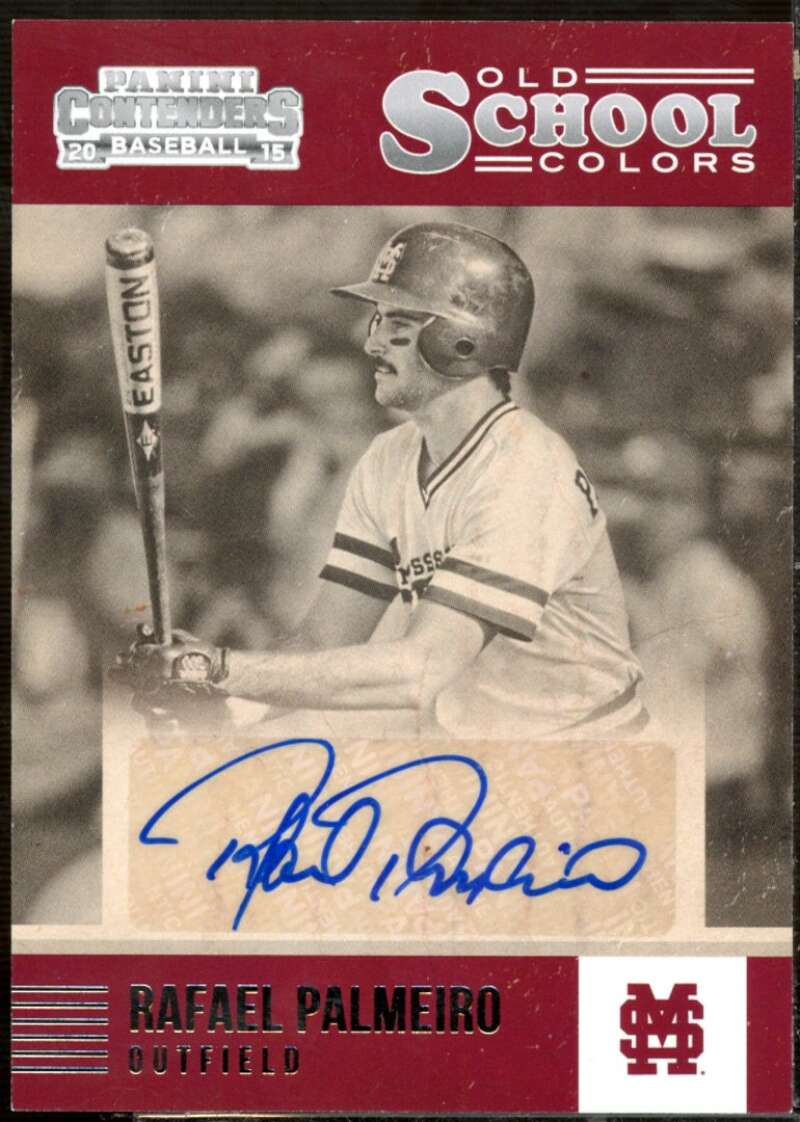 Rafael Palmeiro Card 2015 Panini Contenders Old School Colors Signatures #11  Image 1