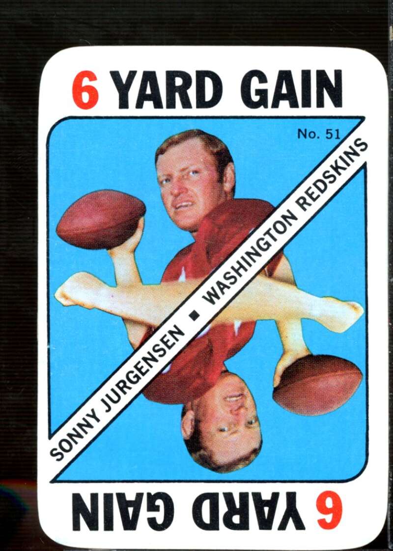 Sonny Jurgensen Card 1971 Topps Game Inserts #51  Image 1