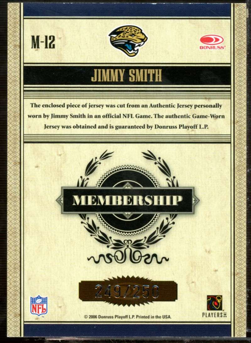 Jimmy Smith Card 2006 Donruss Classics Membership VIP Jerseys #12  Image 2