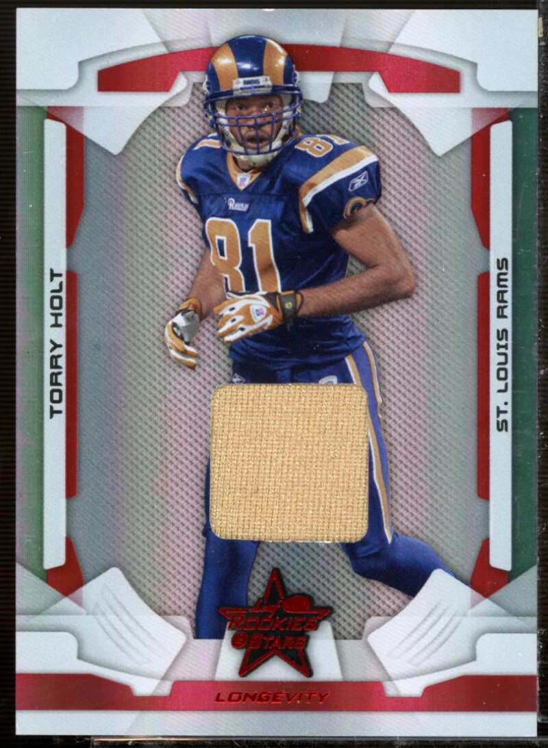 Torry Holt Card 2008 Leaf Rookies and Stars Longevity Materials Ruby #90  Image 1