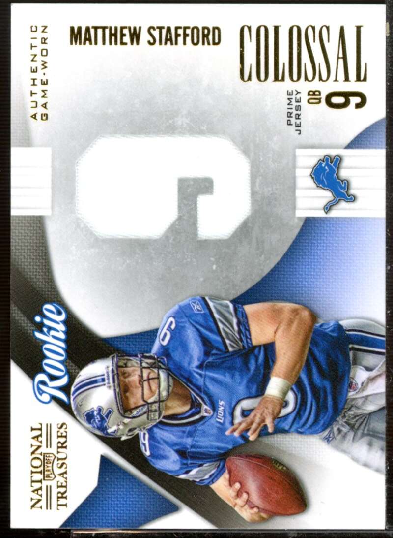 Matthew Stafford 2009 National Treasures Colossal Materials Jersey Numbers #2  Image 1