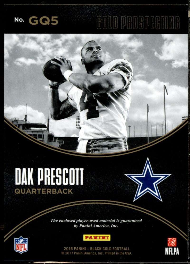 Dak Prescott 2016 Black Gold Gold Prospecting Quad Material White Gold Prime #5  Image 2