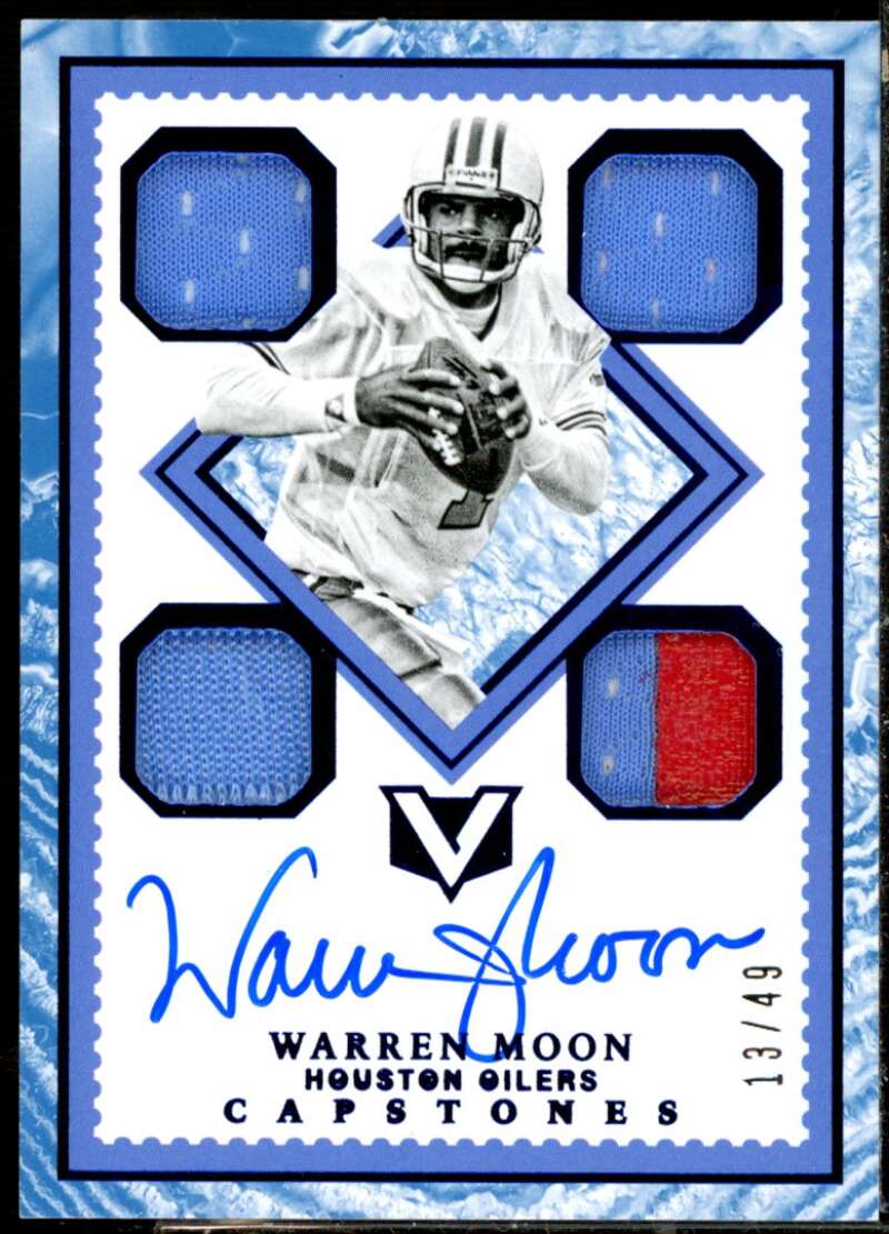 Warren Moon 2017 Panini Vertex Legendary Capstones Jersey Autographs Quartz #7  Image 1