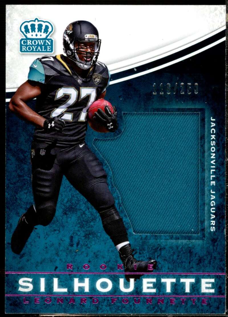 Leonard Fournette RC 2017 Crown Royale Jumbo Rookie Silhouette Jerseys Pink #16  Image 1