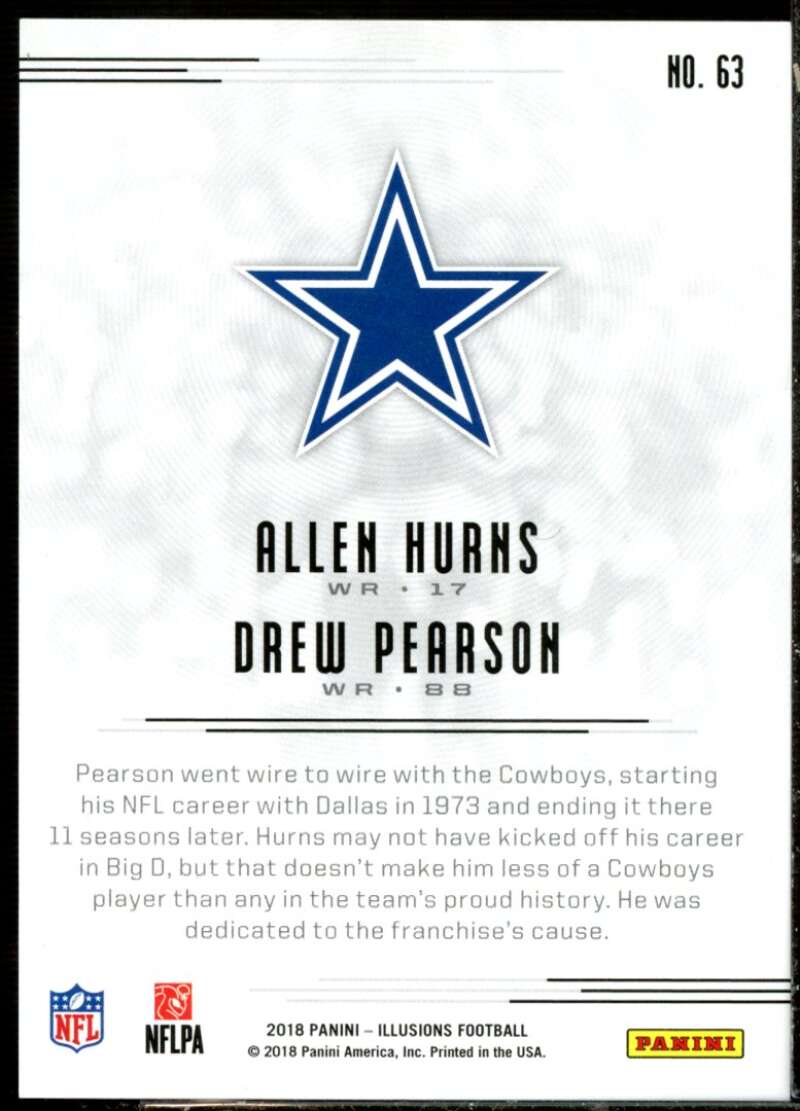 Allen Hurns/Drew Pearson Card 2018 Panini Illusions Red #63  Image 2