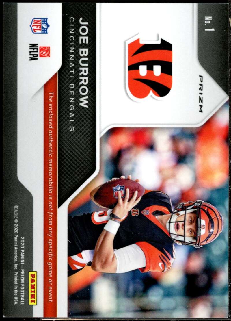 Joe Burrow Card 2020 Panini Prizm Rookie Gear Pink #1  Image 2