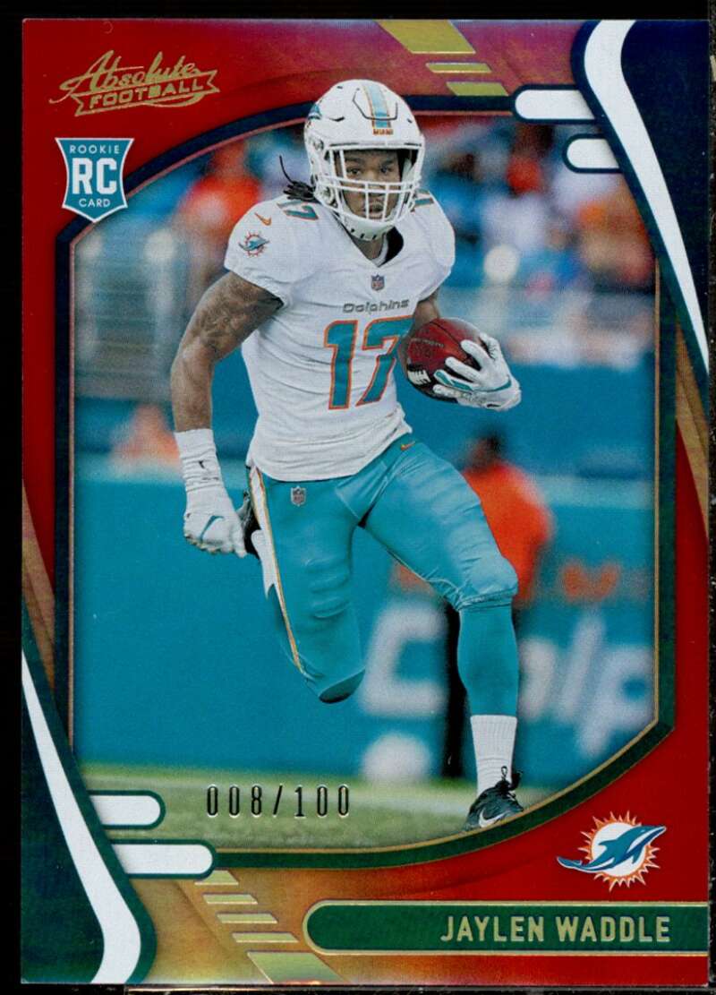 Jaylen Waddle Rookie Card 2021 Absolute Spectrum Red #106  Image 1