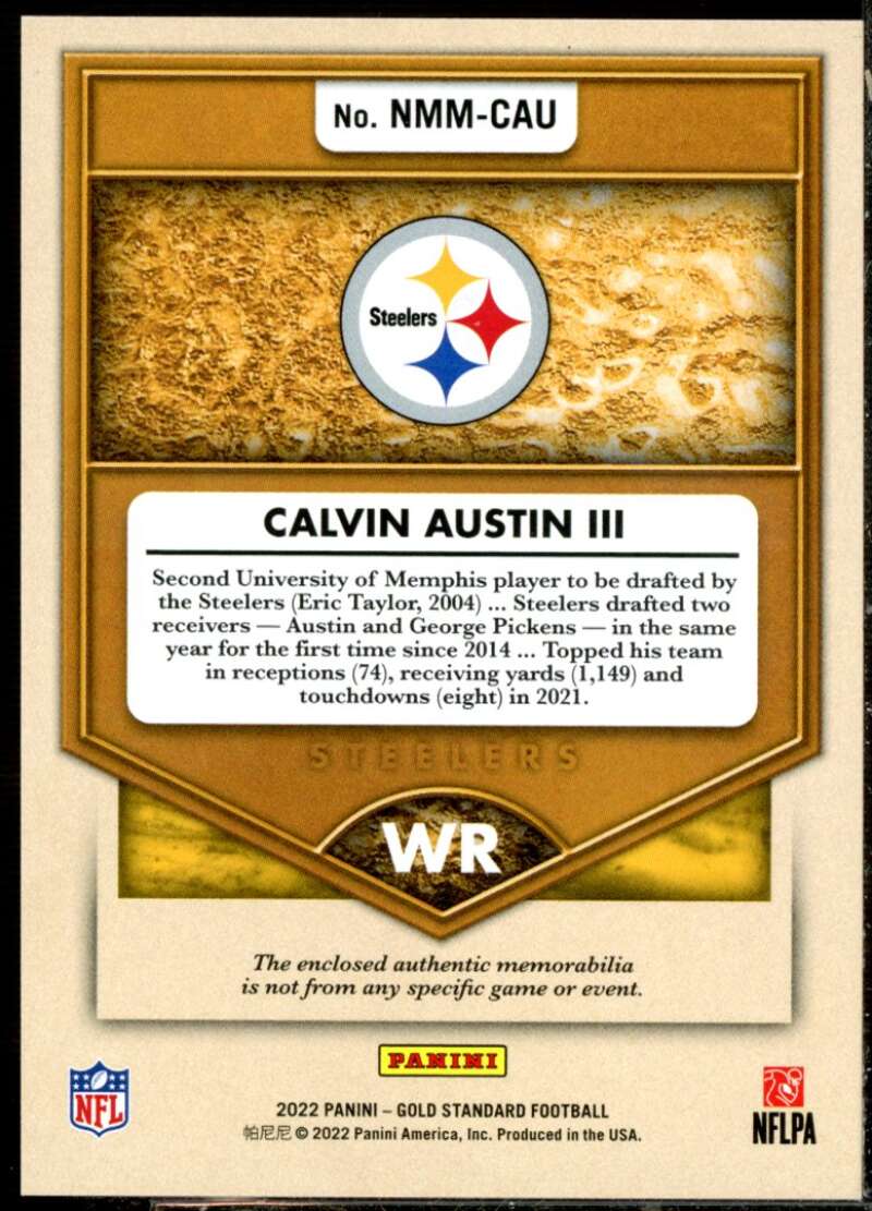 Calvin Austin III Card 2022 Panini Gold Standard Newly Minted Memorabilia #42  Image 2