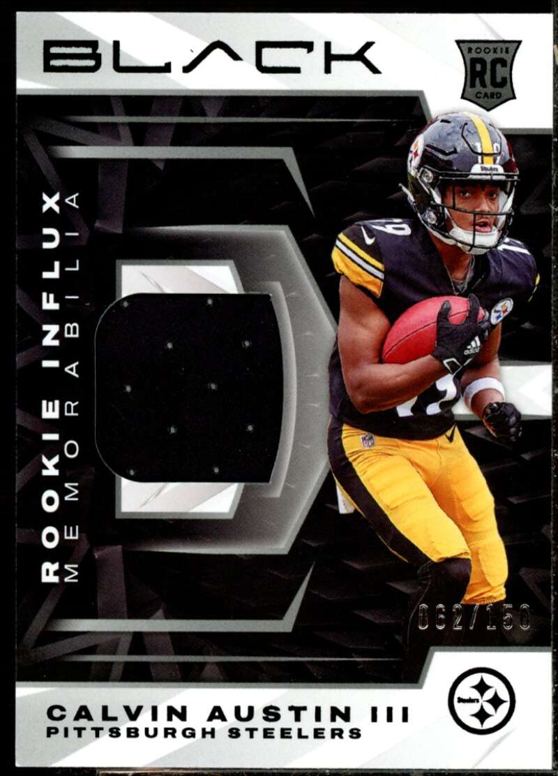 Calvin Austin III Rookie Card 2022 Panini Black Rookie Influx Memorabilia #42  Image 1