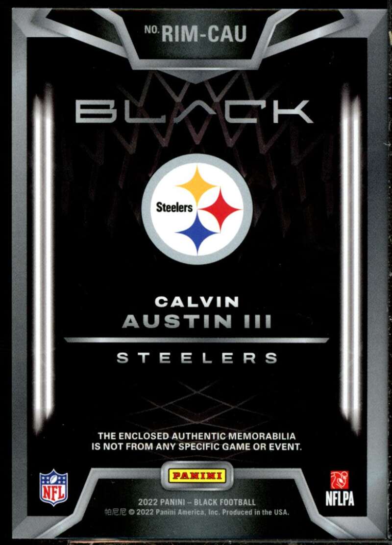 Calvin Austin III Rookie Card 2022 Panini Black Rookie Influx Memorabilia #42  Image 2