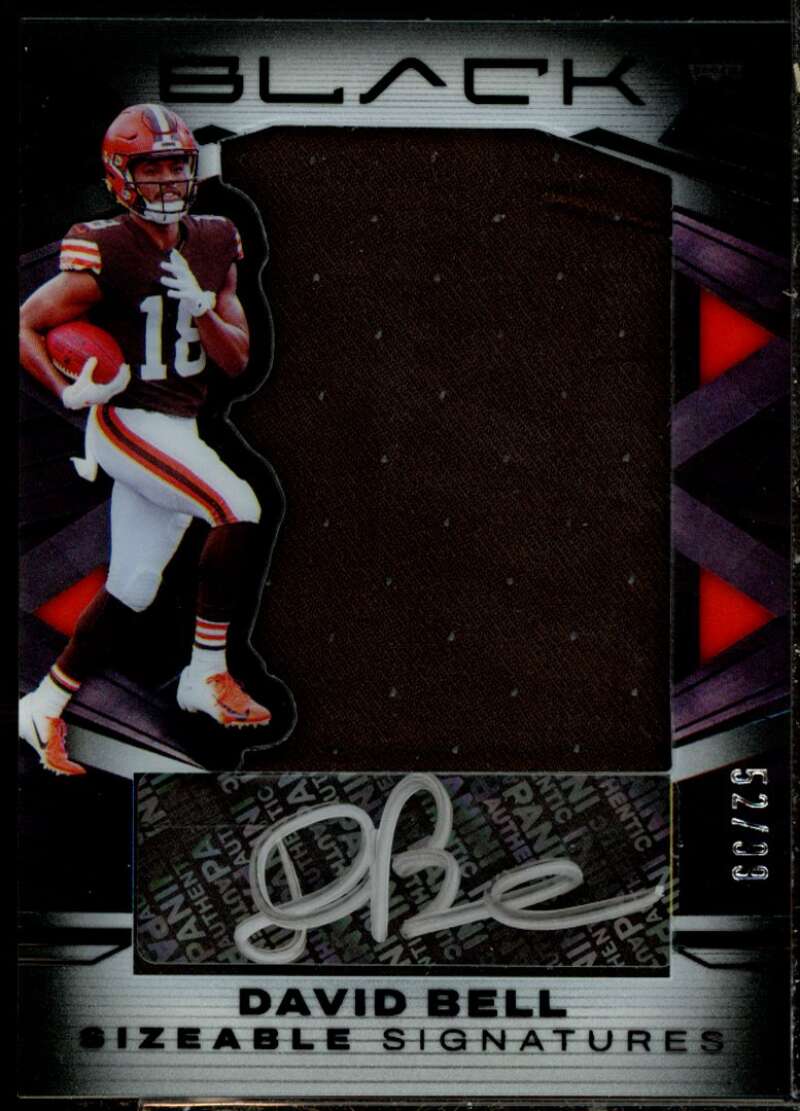 David Bell Rookie Card 2022 Panini Black Sizeable Rookie Jersey Signatures #33  Image 1