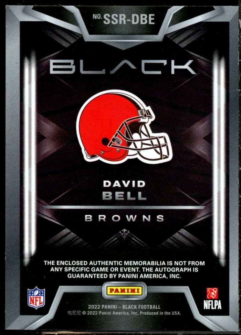 David Bell Rookie Card 2022 Panini Black Sizeable Rookie Jersey Signatures #33  Image 2