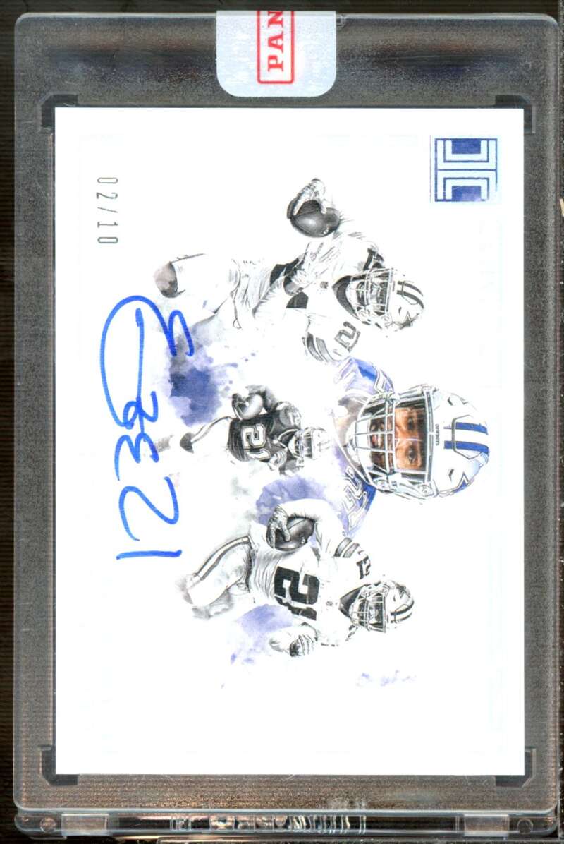 Ezekiel Elliott 2019 Panini Impeccable Canvas Creations Autographs Silver #8  Image 1